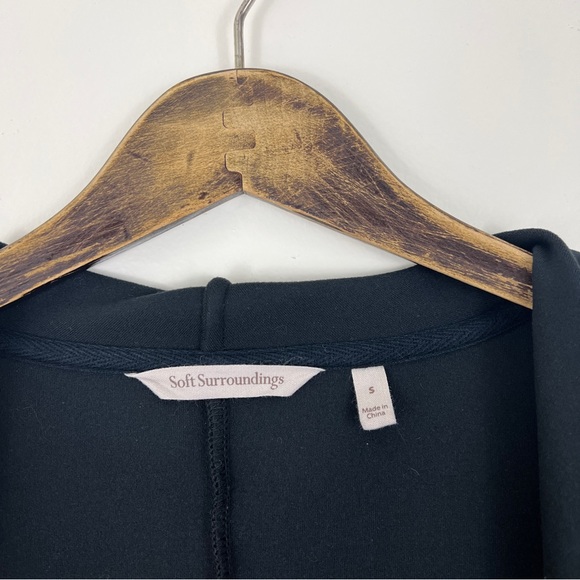 Soft Surroundings Open Front Black Cardigan Oversized Collar Size Small - Picture 3 of 10